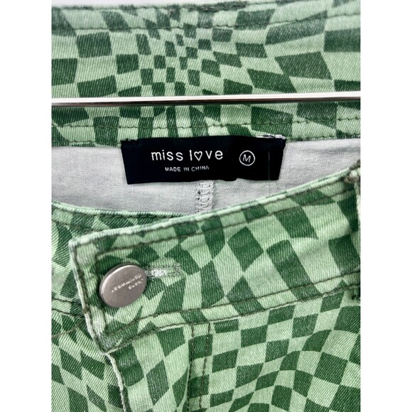 Women's Pants - miss love by Lala Green Checkered Flared Cargo Pants Size Medium - Picture 3 of 10